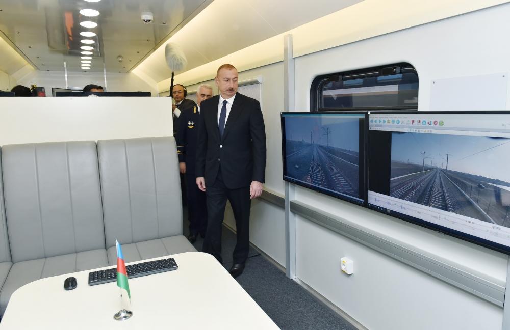 President Ilham Aliyev inaugurates Pirshaghi railway Station (PHOTO)