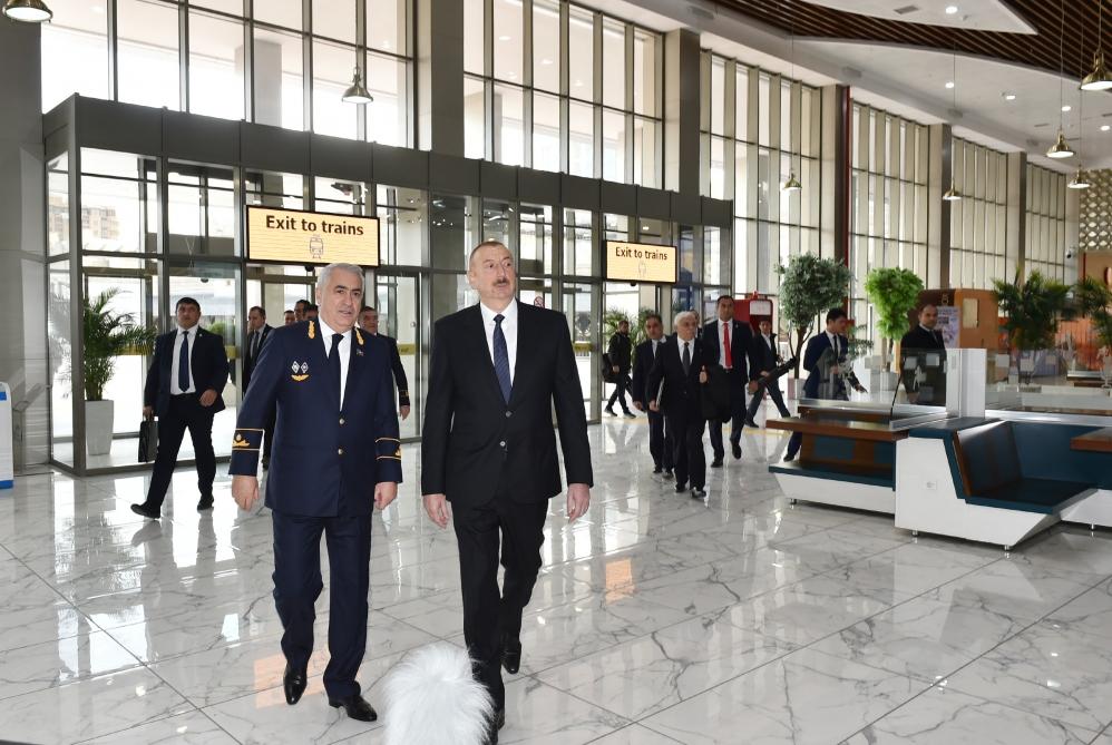 President Ilham Aliyev inaugurates Pirshaghi railway Station (PHOTO)