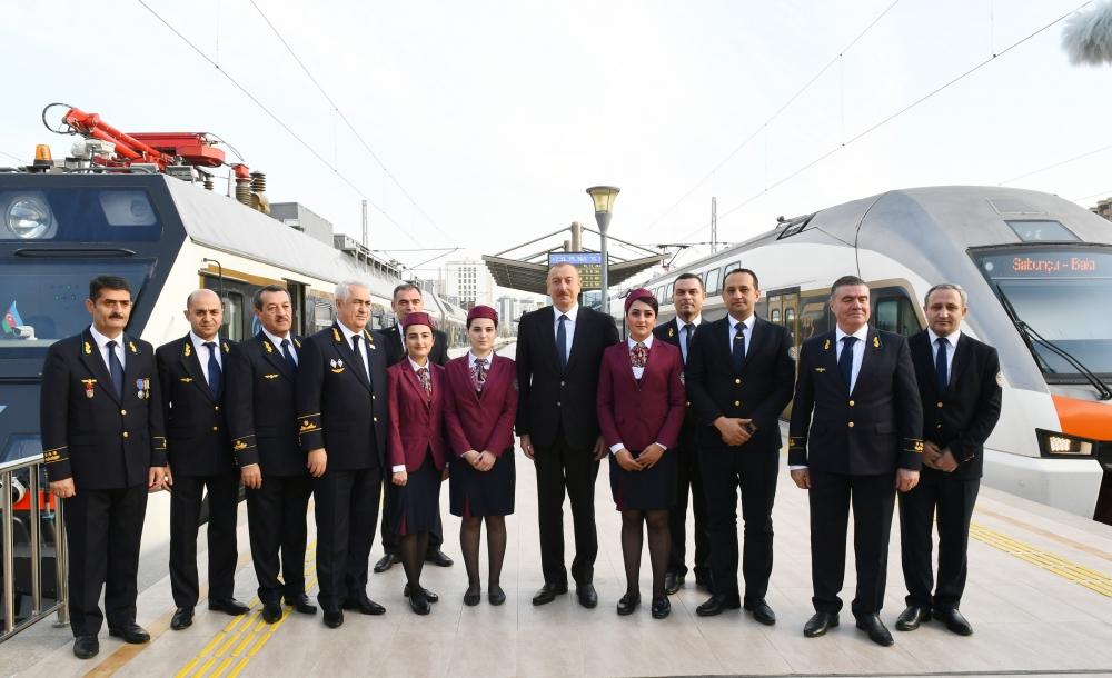 President Ilham Aliyev inaugurates Pirshaghi railway Station (PHOTO)