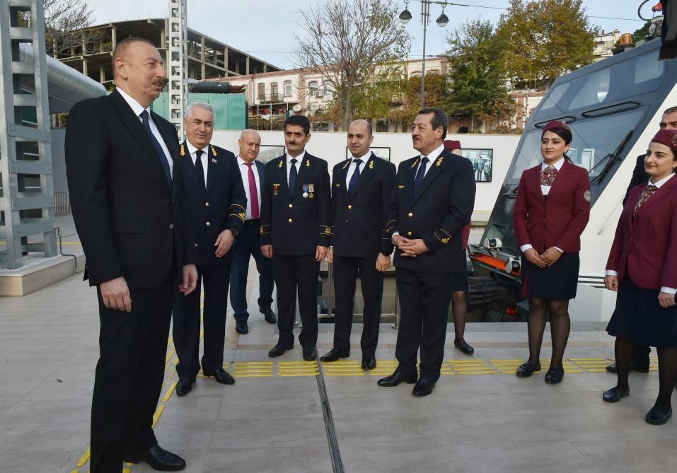 President Ilham Aliyev inaugurates Pirshaghi railway Station (PHOTO)