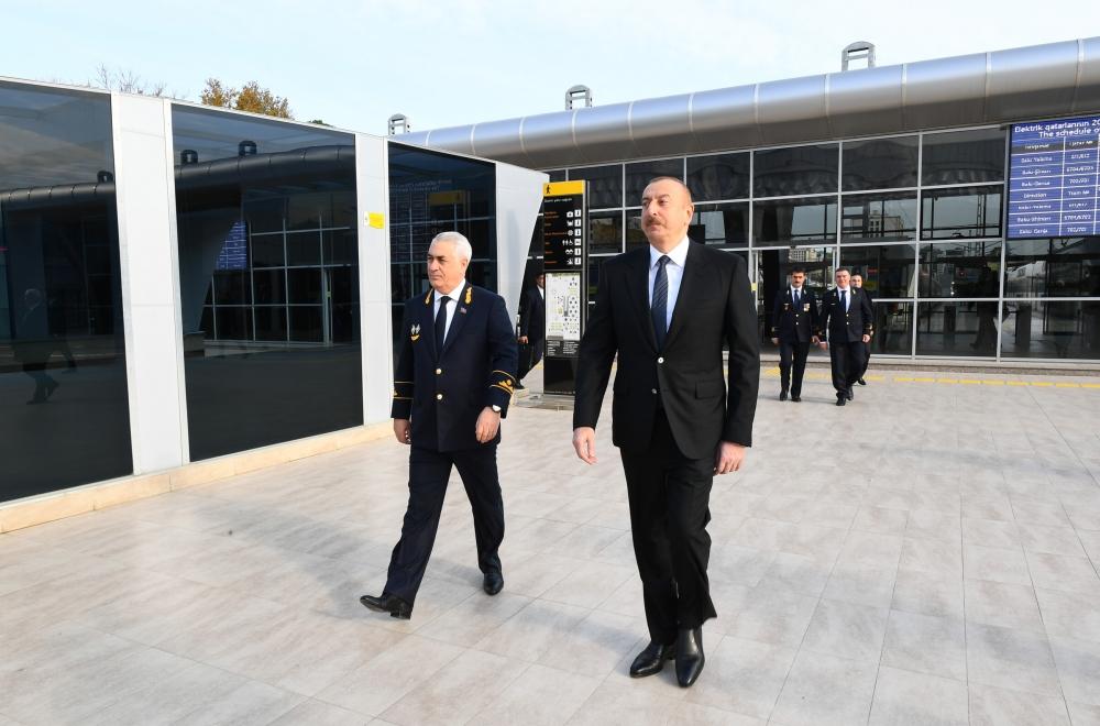 President Ilham Aliyev inaugurates Pirshaghi railway Station (PHOTO)
