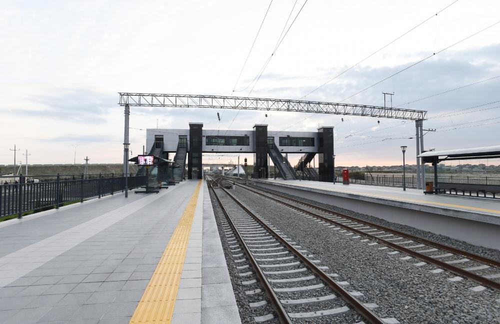President Ilham Aliyev inaugurates Pirshaghi railway Station (PHOTO)