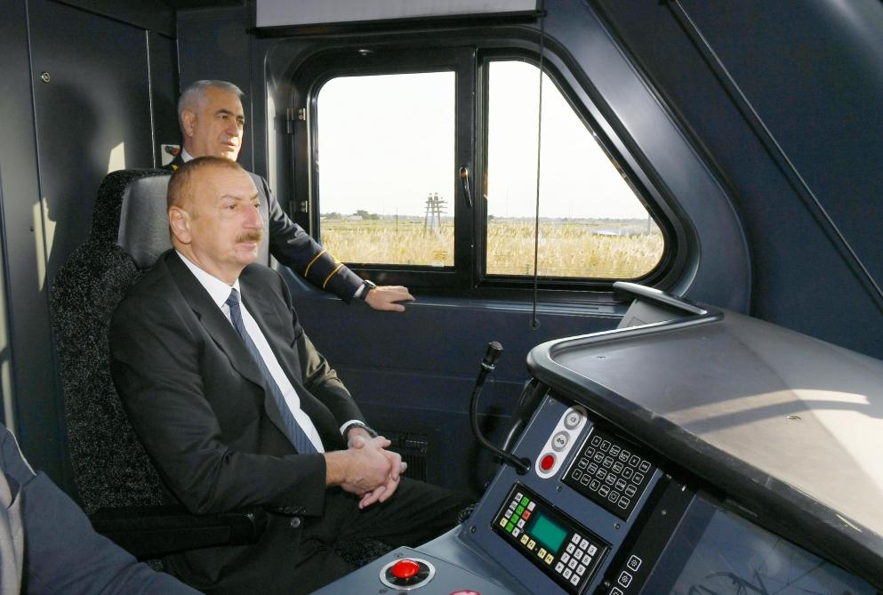 President Ilham Aliyev inaugurates Pirshaghi railway Station (PHOTO)