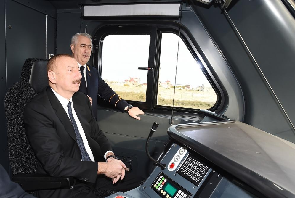 President Ilham Aliyev inaugurates Pirshaghi railway Station (PHOTO)