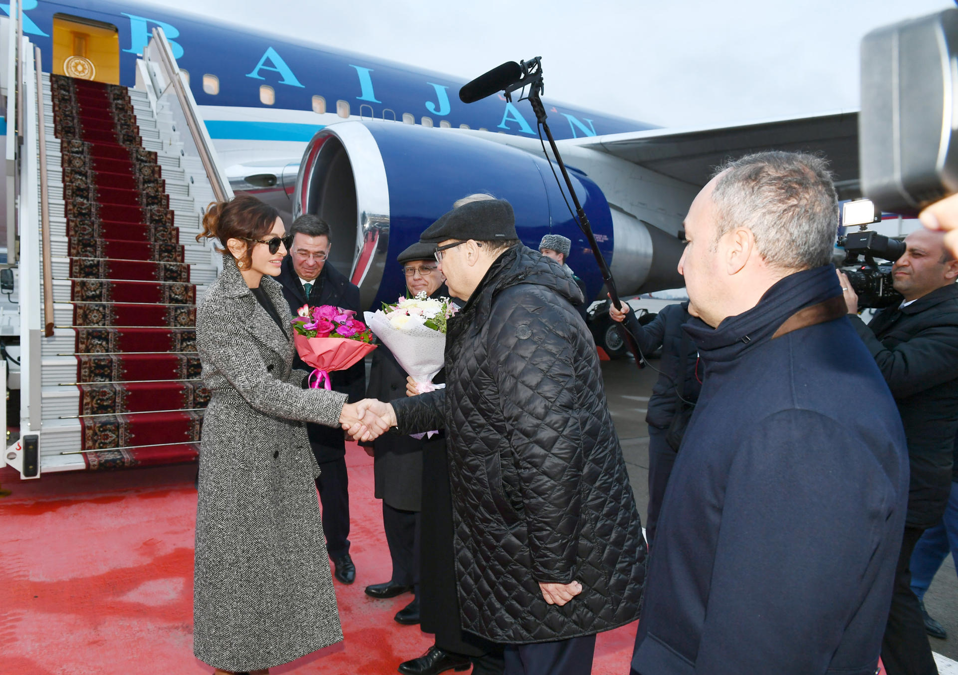 Azerbaijan's First VP Mehriban Aliyeva arrives in Russia for official visit (PHOTO)