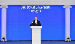 President Aliyev attends ceremony to mark 100th anniversary of Baku State University (PHOTO)