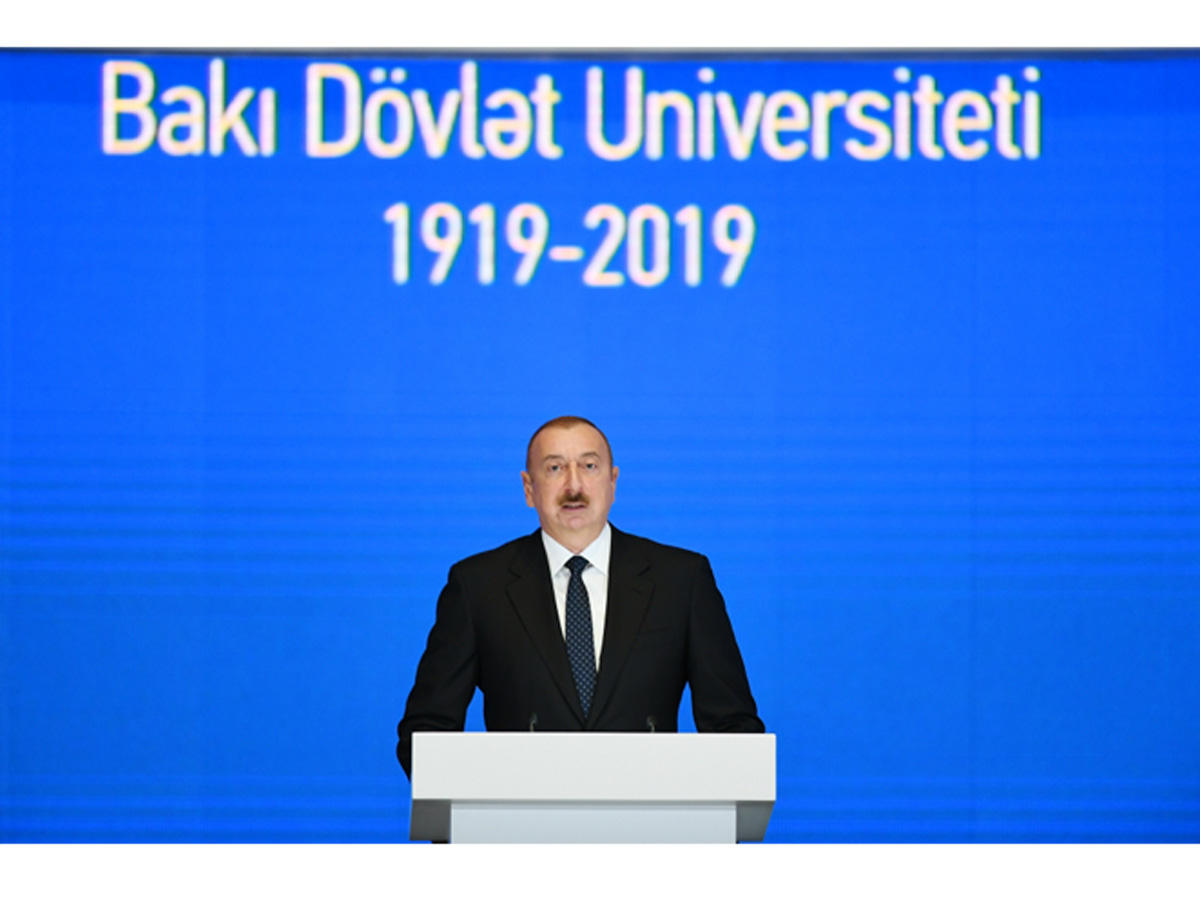 President Aliyev attends ceremony to mark 100th anniversary of Baku State University (PHOTO)