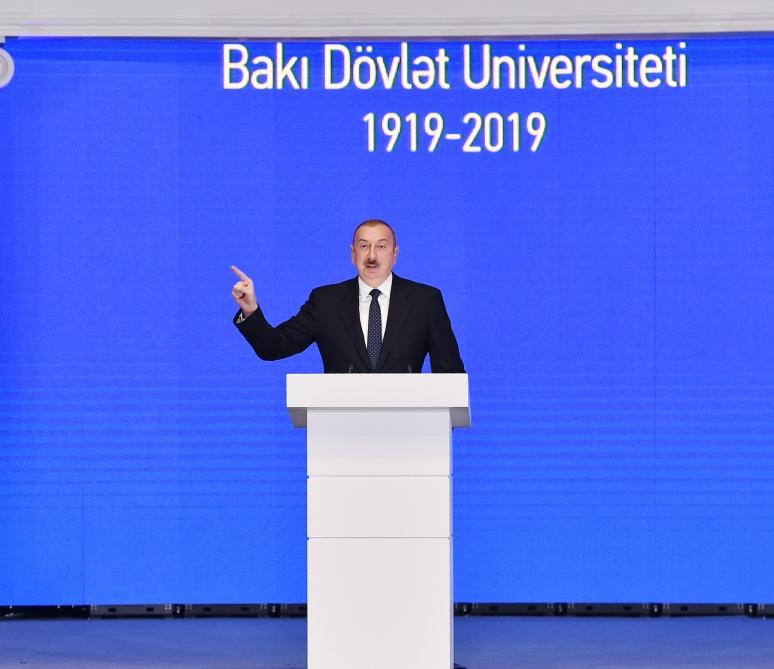 President Aliyev attends ceremony to mark 100th anniversary of Baku State University (PHOTO)