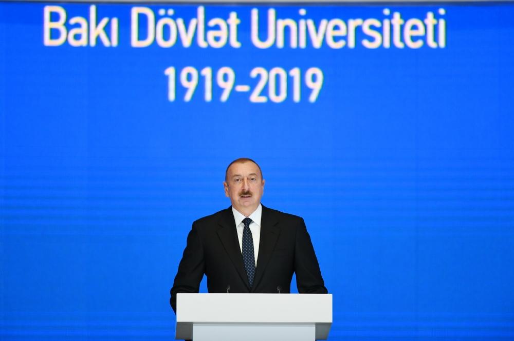 President Aliyev attends ceremony to mark 100th anniversary of Baku State University (PHOTO)