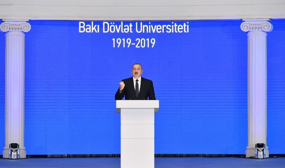 President Aliyev attends ceremony to mark 100th anniversary of Baku State University (PHOTO)