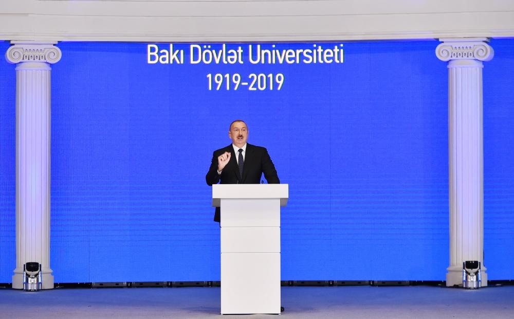 President Aliyev attends ceremony to mark 100th anniversary of Baku State University (PHOTO)