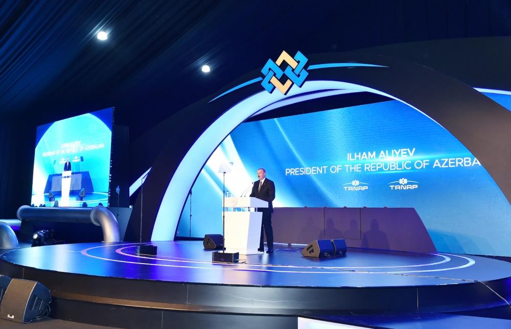 Azerbaijani president attends TANAP-Europe connection opening ceremony in Turkey’s Edirne (PHOTO)