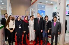 Azerbaijani president with first lady view Bakutel 2019 exhibition (PHOTO)
