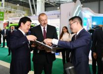 Azerbaijani president with first lady view Bakutel 2019 exhibition (PHOTO)