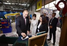 Azerbaijani president with first lady view Bakutel 2019 exhibition (PHOTO)