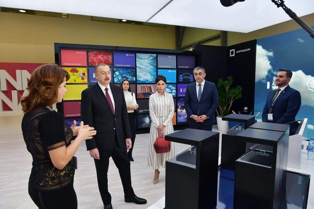 Azerbaijani president with first lady view Bakutel 2019 exhibition (PHOTO)
