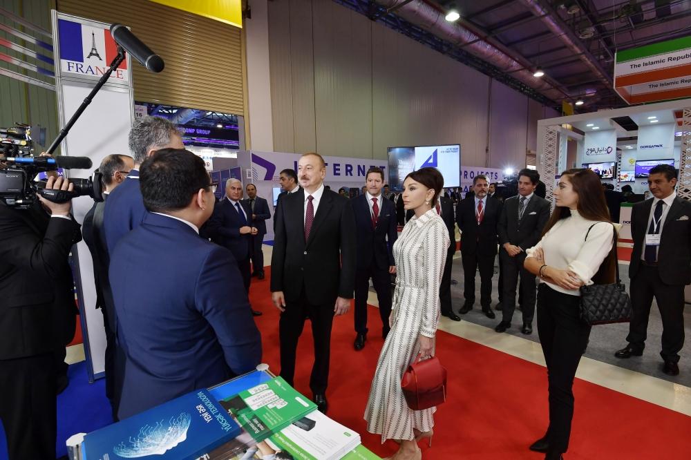 Azerbaijani president with first lady view Bakutel 2019 exhibition (PHOTO)