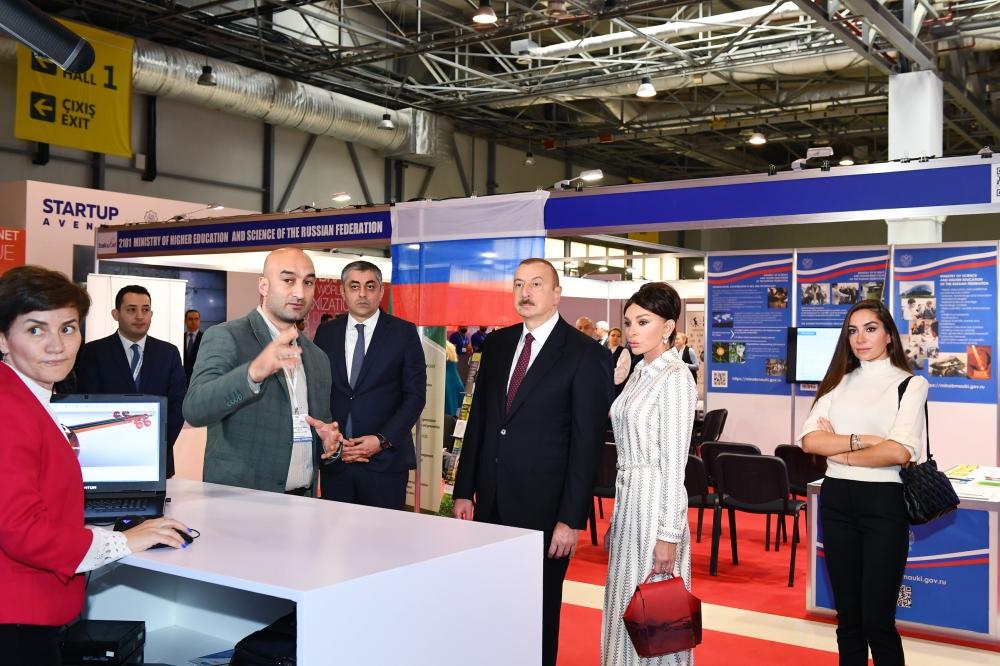 Azerbaijani president with first lady view Bakutel 2019 exhibition (PHOTO)