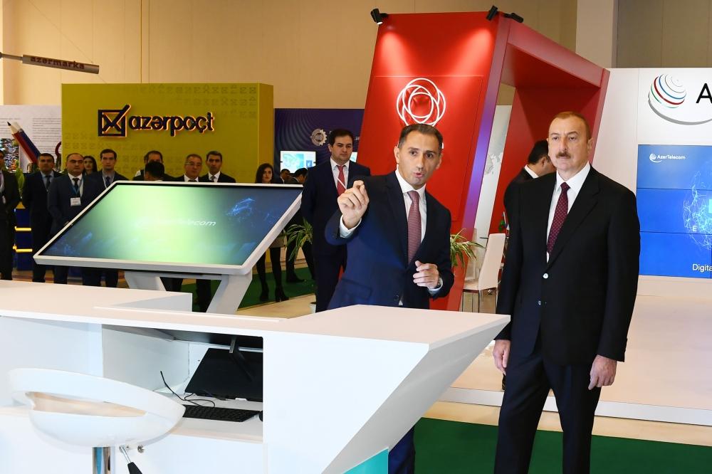 Azerbaijani president with first lady view Bakutel 2019 exhibition (PHOTO)