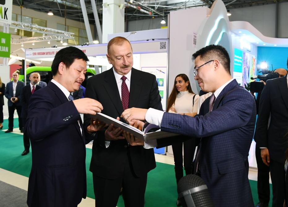 Azerbaijani president with first lady view Bakutel 2019 exhibition (PHOTO)