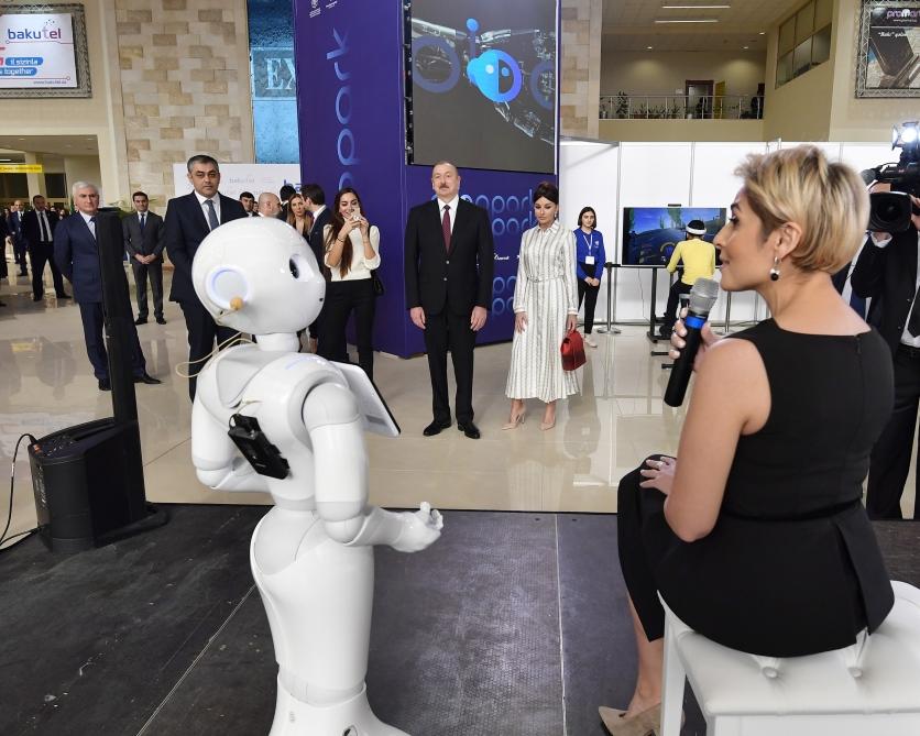Azerbaijani president with first lady view Bakutel 2019 exhibition (PHOTO)