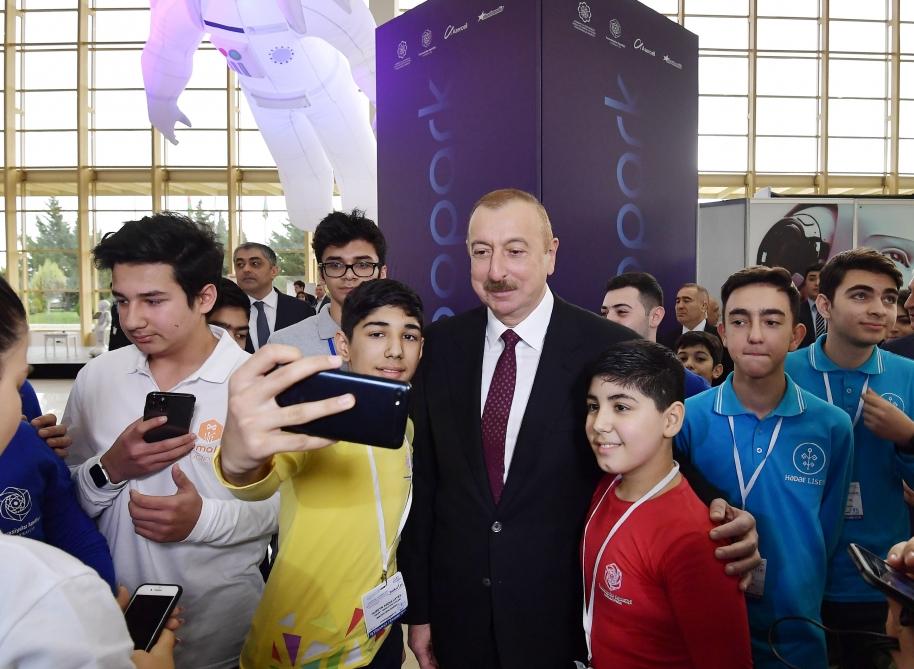 Azerbaijani president with first lady view Bakutel 2019 exhibition (PHOTO)