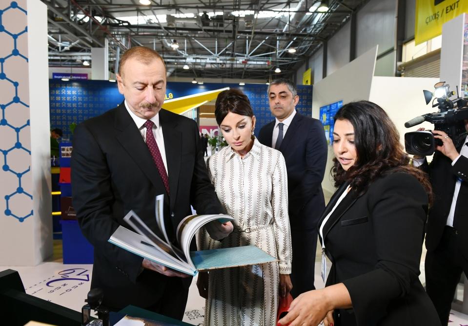 Azerbaijani president with first lady view Bakutel 2019 exhibition (PHOTO)