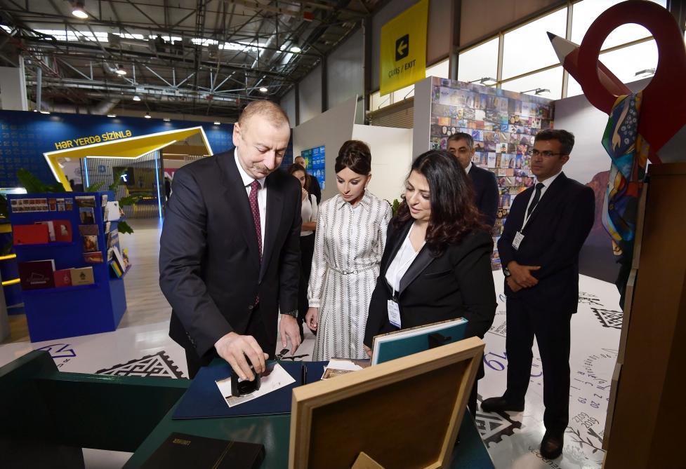 Azerbaijani president with first lady view Bakutel 2019 exhibition (PHOTO)
