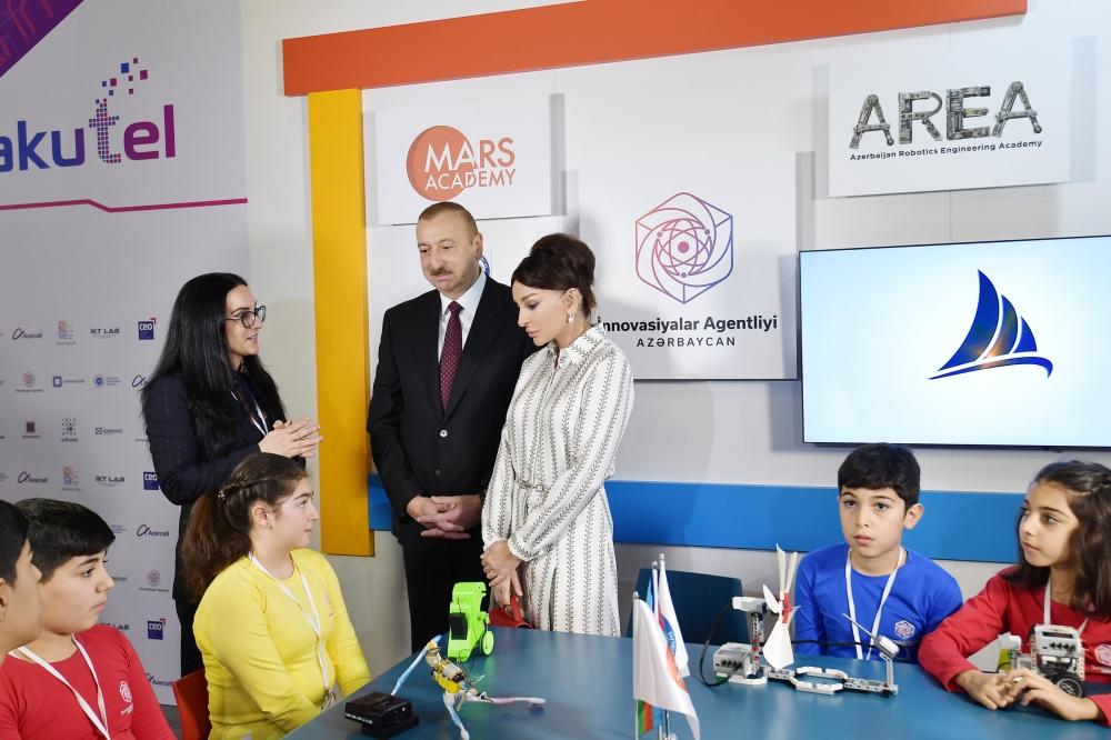 Azerbaijani president with first lady view Bakutel 2019 exhibition (PHOTO)