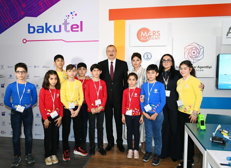 Azerbaijani president with first lady view Bakutel 2019 exhibition (PHOTO)