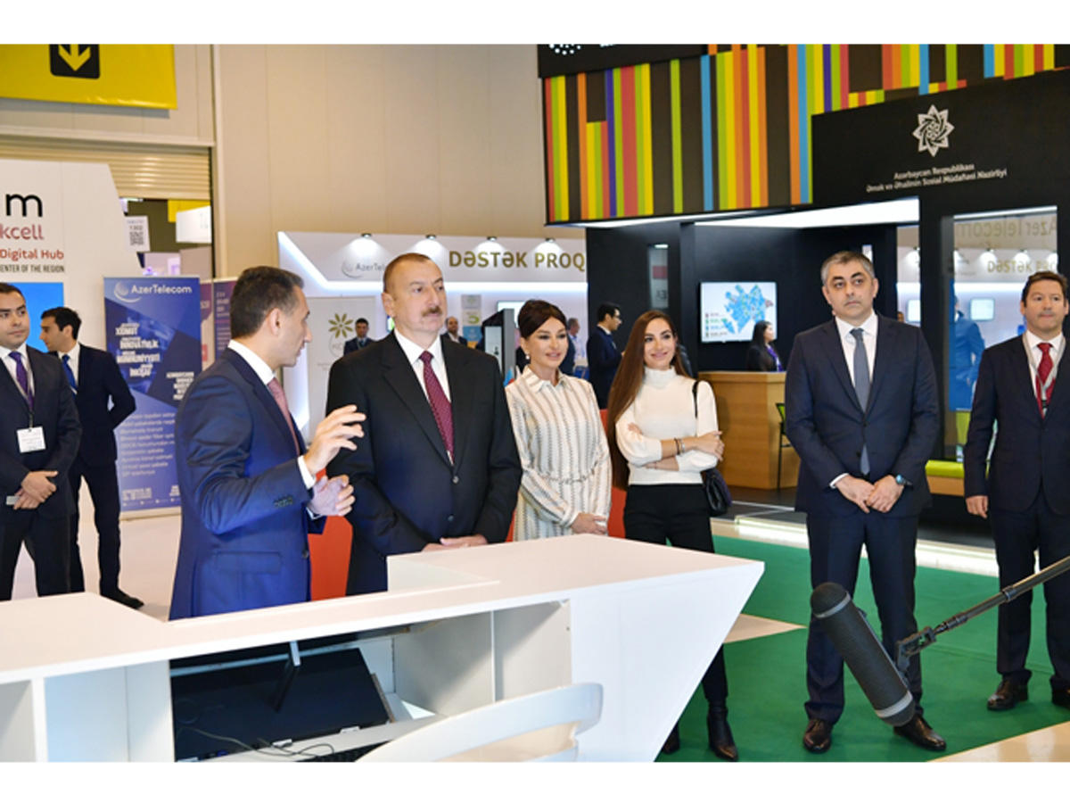 Azerbaijani president with first lady view Bakutel 2019 exhibition (PHOTO)