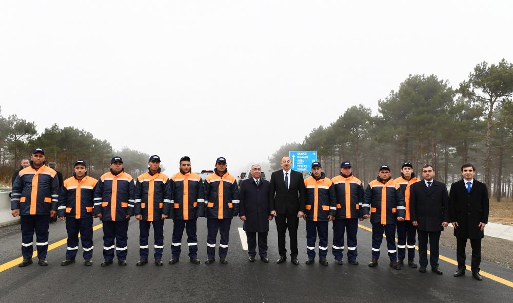 Azerbaijani president inaugurates 101-117th km section of Baku-Shamakhi-Yevlakh highway (PHOTO)