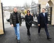 Azerbaijani president, first lady view landscaping work done around Shahkhandan tomb in Shamakhi (PHOTO)