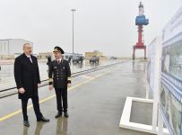 Azerbaijani president attends ceremony to launch first tanker built at Baku Shipyard (PHOTO)