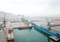 Azerbaijani president attends ceremony to launch first tanker built at Baku Shipyard (PHOTO)