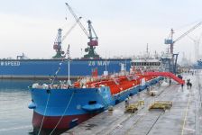 Azerbaijani president attends ceremony to launch first tanker built at Baku Shipyard (PHOTO)
