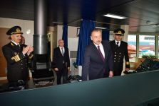 Azerbaijani president attends ceremony to launch first tanker built at Baku Shipyard (PHOTO)