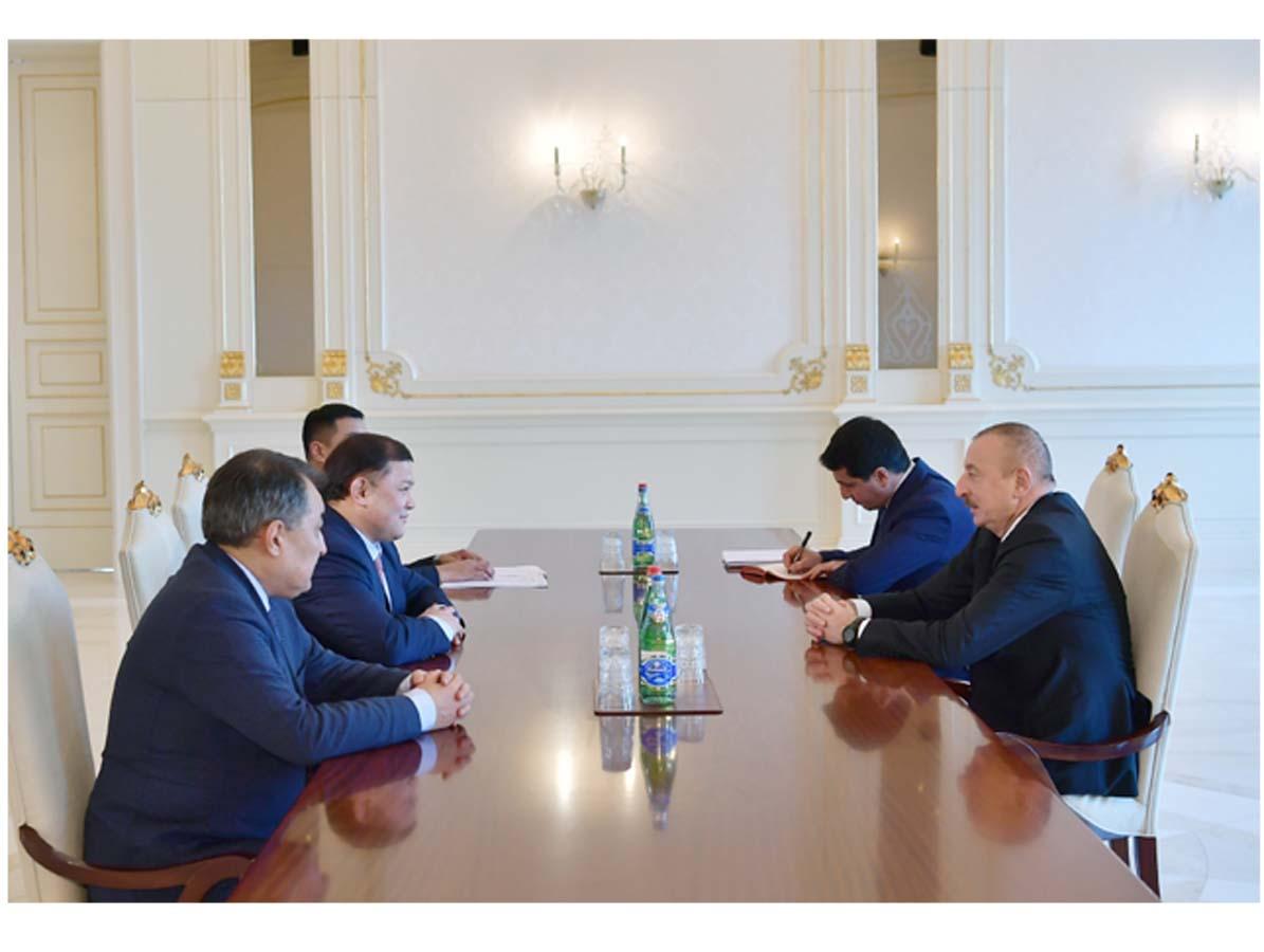President Ilham Aliyev receives chairman of Kyrgyz Parliament