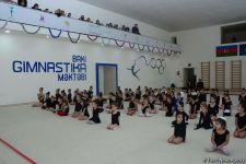 Members of Azerbaijan's national rhythmic gymnastics team meet with young athletes (PHOTO)