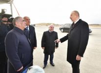 President Ilham Aliyev views construction at Baku-Guba-Russia state border highway (PHOTO)
