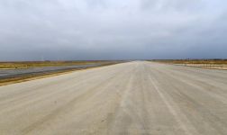 President Ilham Aliyev views construction at Baku-Guba-Russia state border highway (PHOTO)