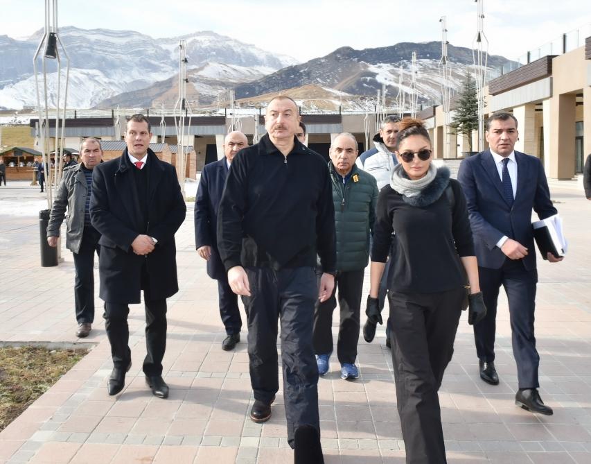 President Ilham Aliyev, First Lady Mehriban Aliyeva view work done at Shahdag Tourism Center (PHOTO/VIDEO) (UPDATE)