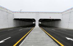 Azerbaijani president inaugurates highway tunnel in Pirshaghi settlement (PHOTO)