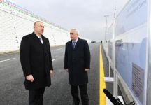 Azerbaijani president inaugurates highway tunnel in Pirshaghi settlement (PHOTO)