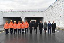 Azerbaijani president inaugurates highway tunnel in Pirshaghi settlement (PHOTO)