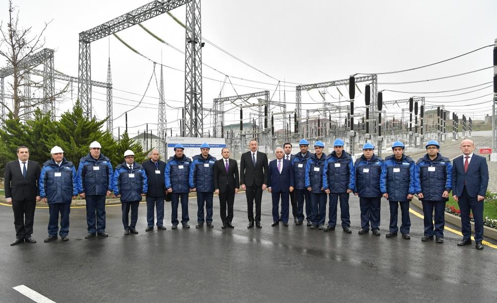Azerbaijani president attends opening of “Mushfig”,“Zabrat” substations (PHOTO)