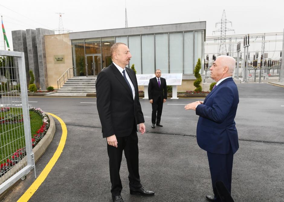 Azerbaijani president attends opening of “Mushfig”,“Zabrat” substations (PHOTO)