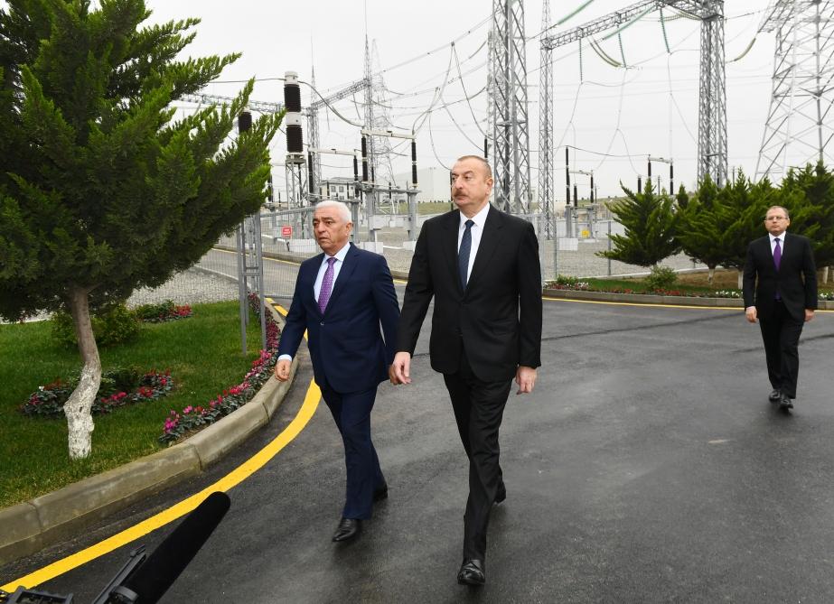 Azerbaijani president attends opening of “Mushfig”,“Zabrat” substations (PHOTO)
