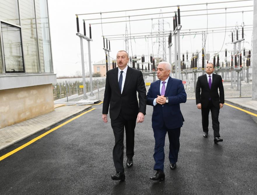 Azerbaijani president attends opening of “Mushfig”,“Zabrat” substations (PHOTO)