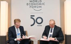 President Ilham Aliyev met with President of World Economic Forum in Davos